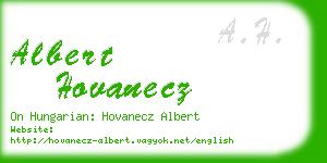 albert hovanecz business card